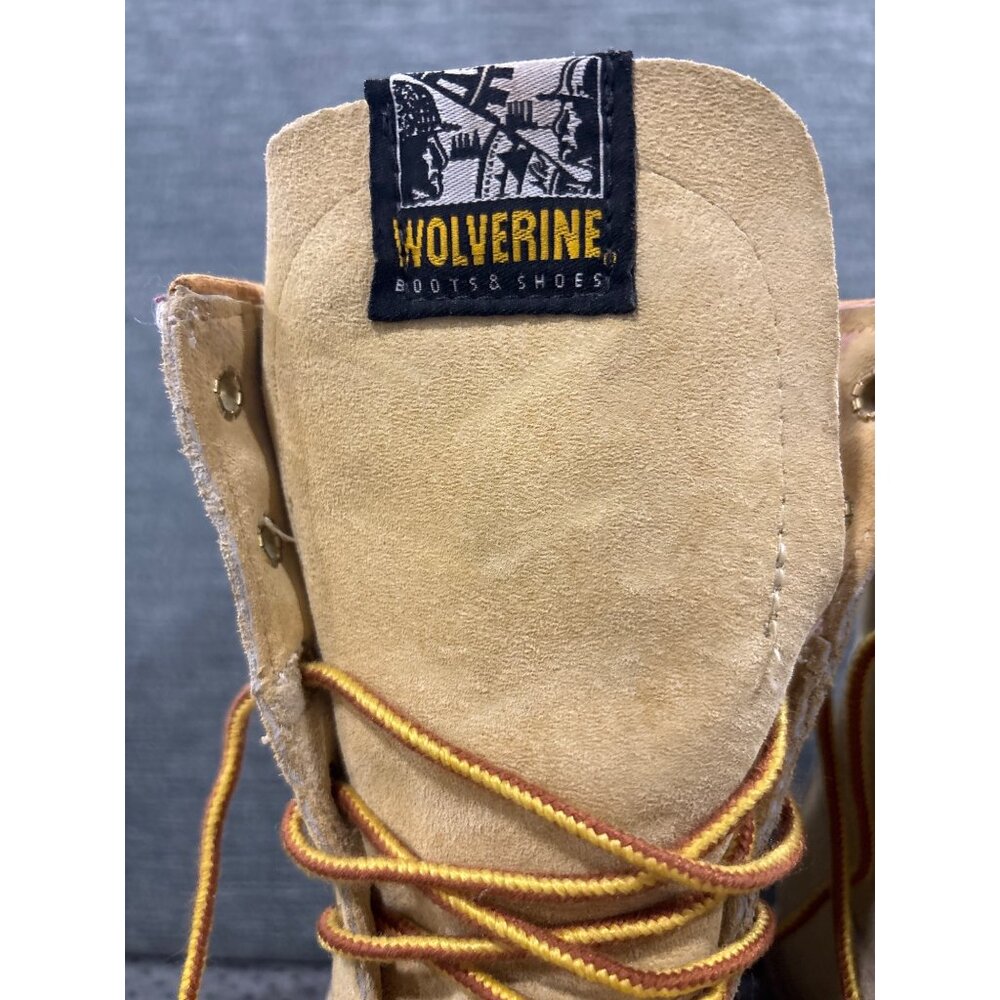Wolverine Tan Lace-Up Work Boots Size 5 Suede Upper Rubber Sole Womens - Picture 2 of 13